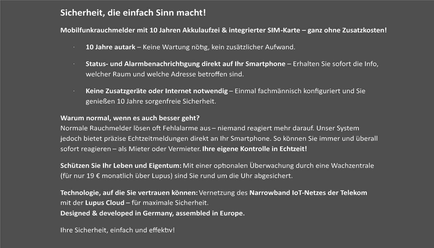 Aktionspreis 5 x SET Mobilfunkrauchmelder.